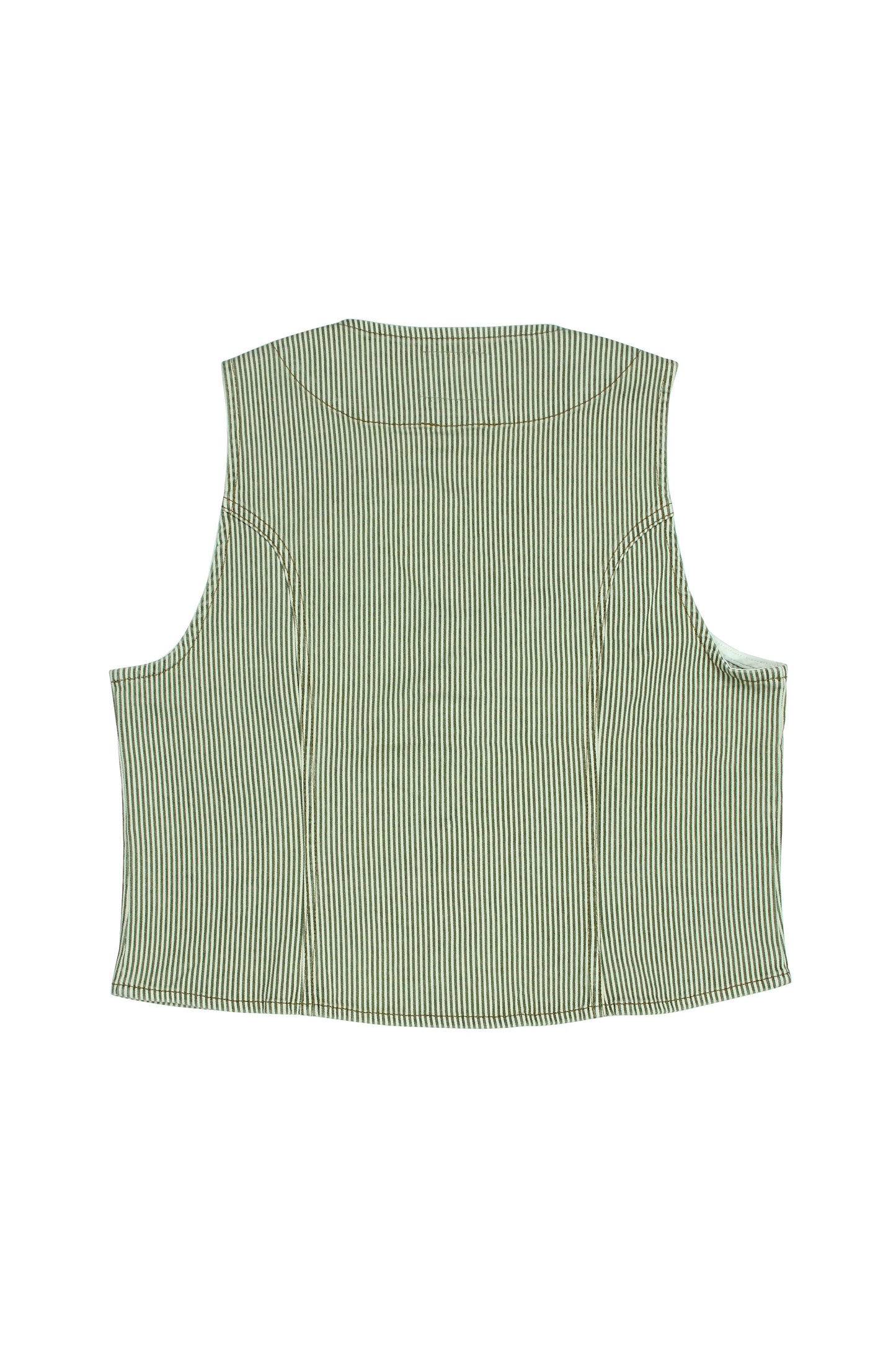 Casual Bea Stripe Khaki Waistcoat - CLUBHAUS DENIMBWSK - 25007