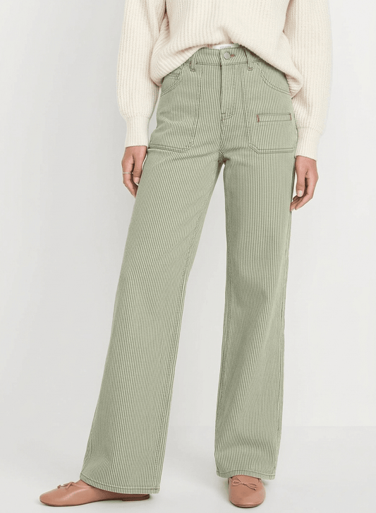 Queenie Khaki Striped Jean - CLUBHAUS DENIMQUJSK-10021