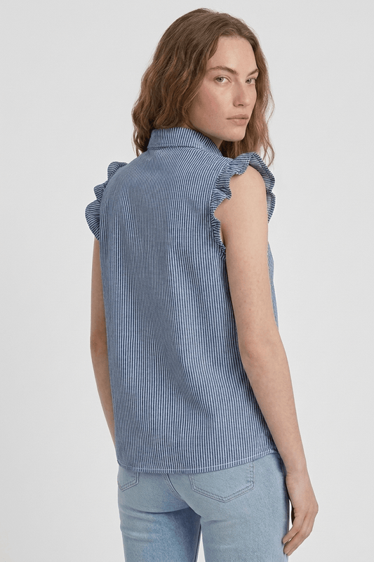 Stylish Pablo Striped Denim Vest - CLUBHAUS DENIMPWSD-11713