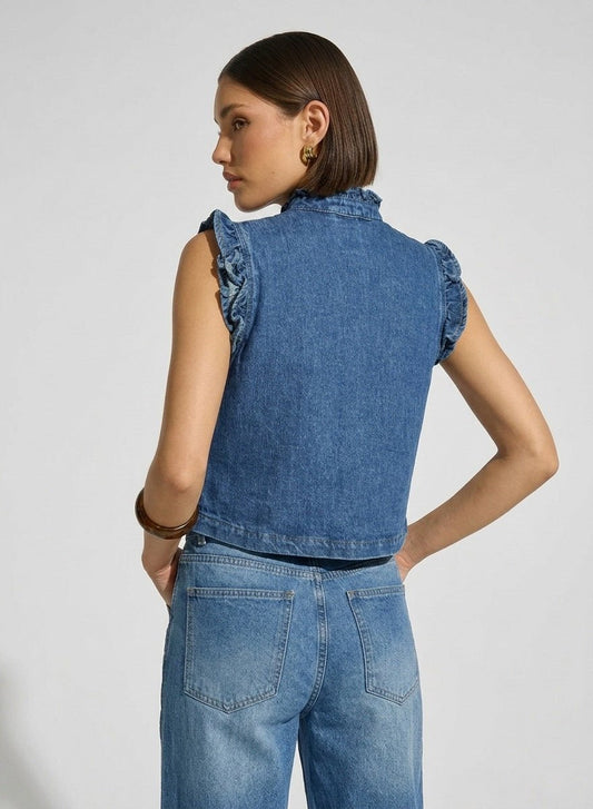 Vintage Women Denim Pablo Vest - CLUBHAUS DENIMPWVA-11942