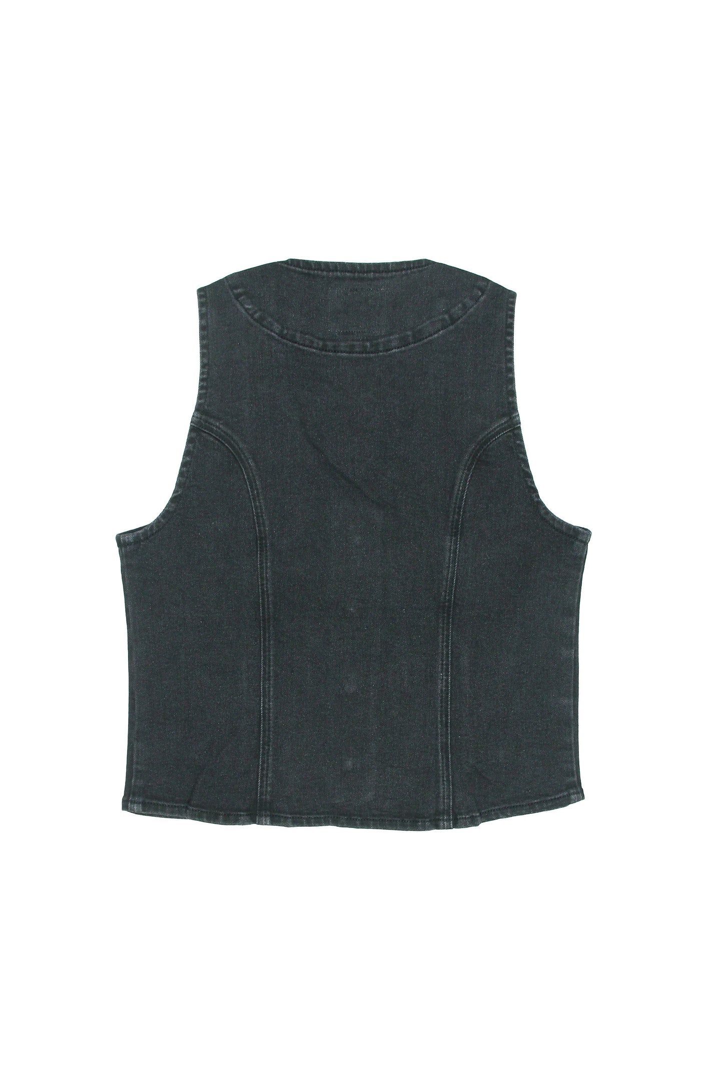 Bea Style Black Denim Vest - CLUBHAUS DENIMBWBL - 21138