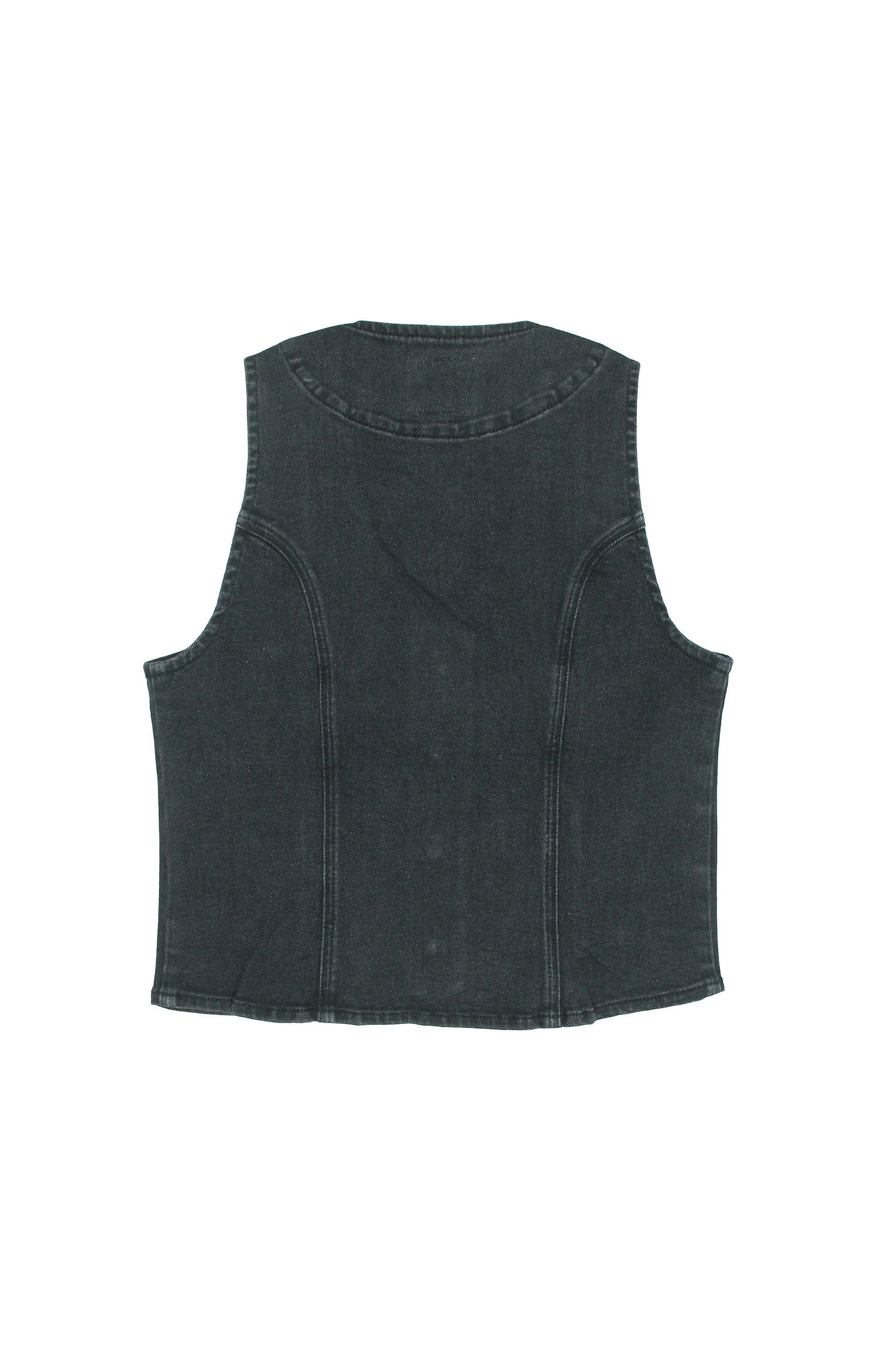 Bea Style Black Denim Vest - CLUBHAUS DENIMBWBL - 21138