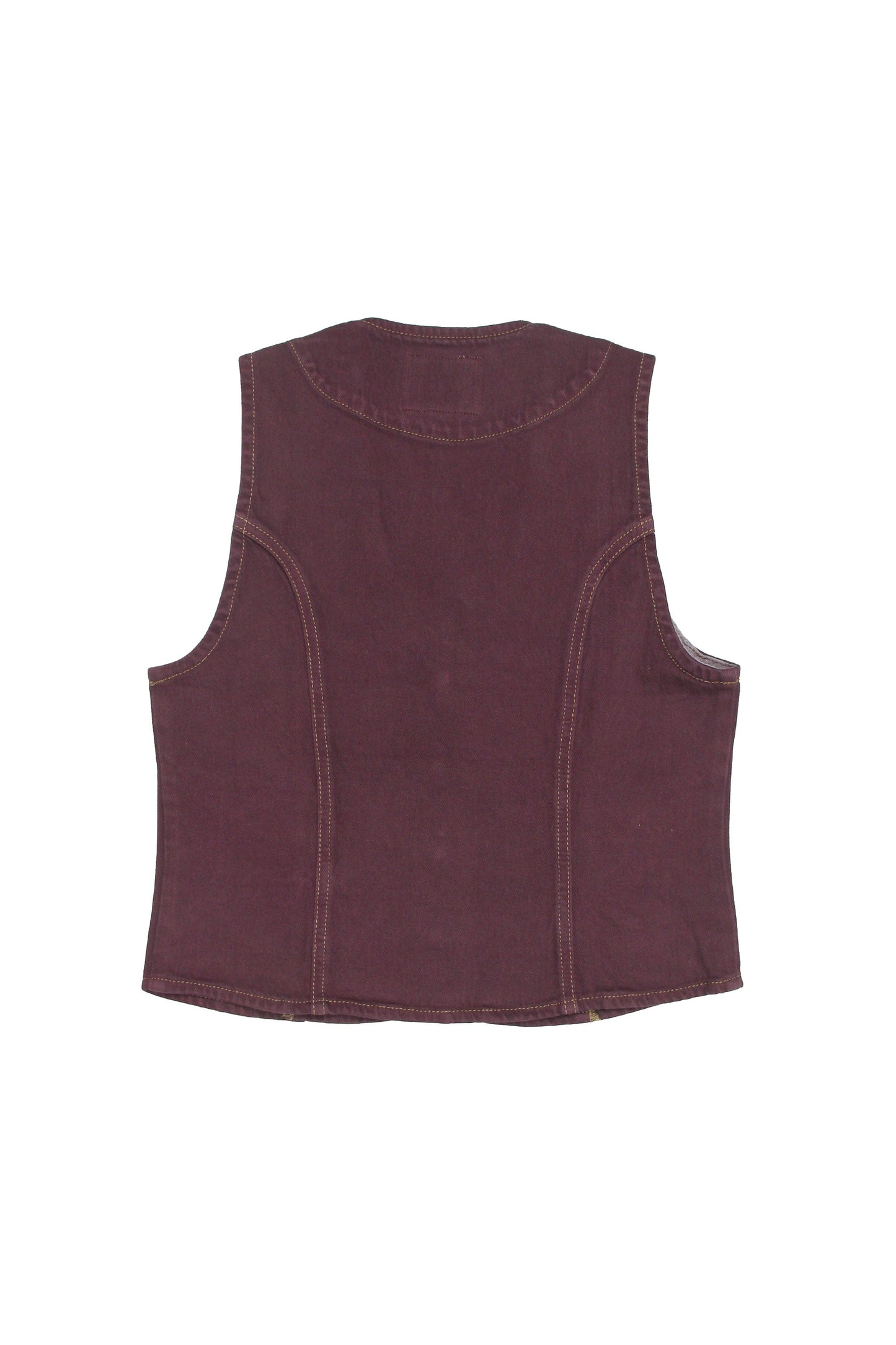 Bea Style Claret Denim Vest - CLUBHAUS DENIMBWCL - 10012