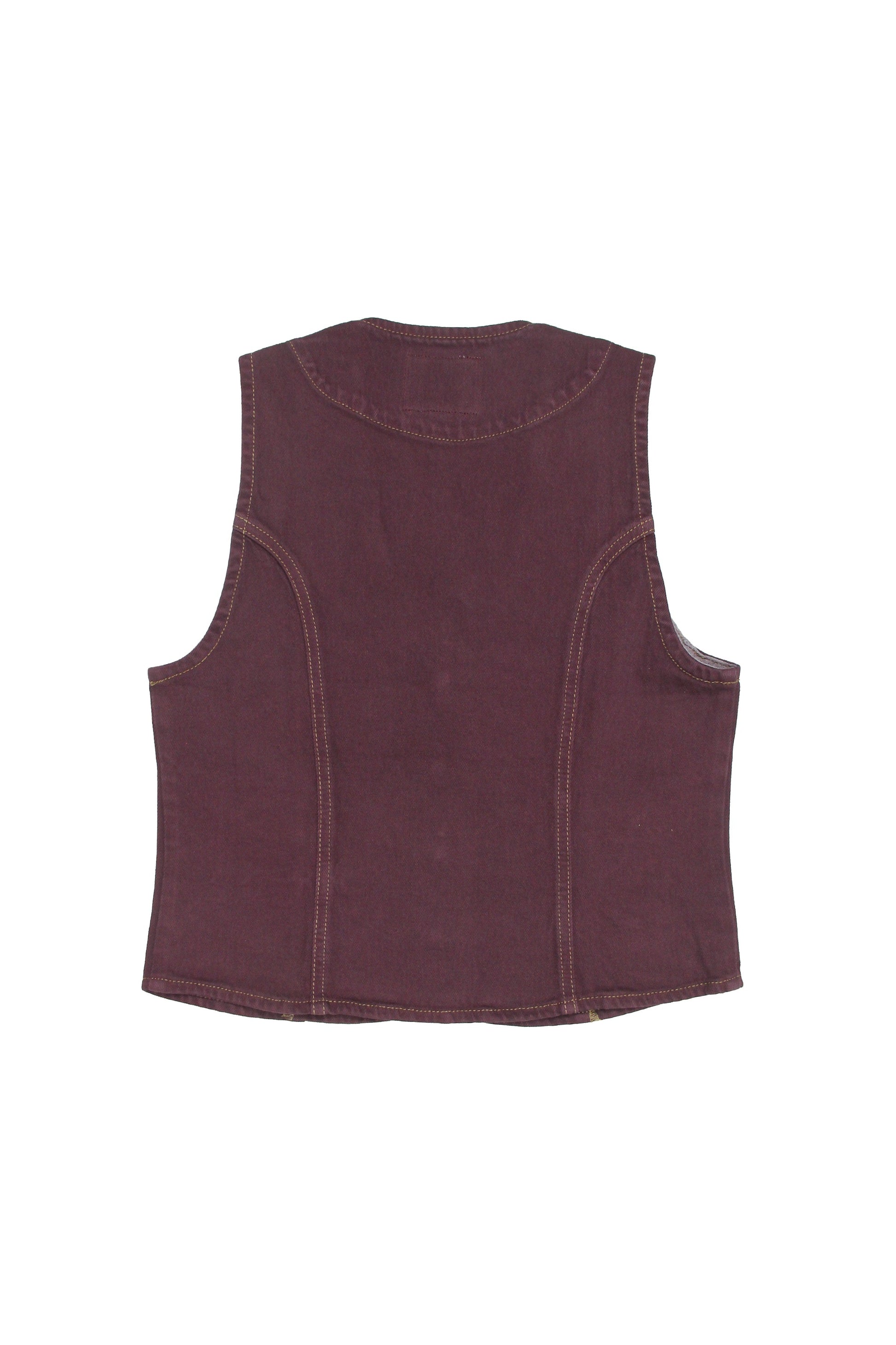 Bea Style Claret Denim Vest - CLUBHAUS DENIMBWCL - 10012