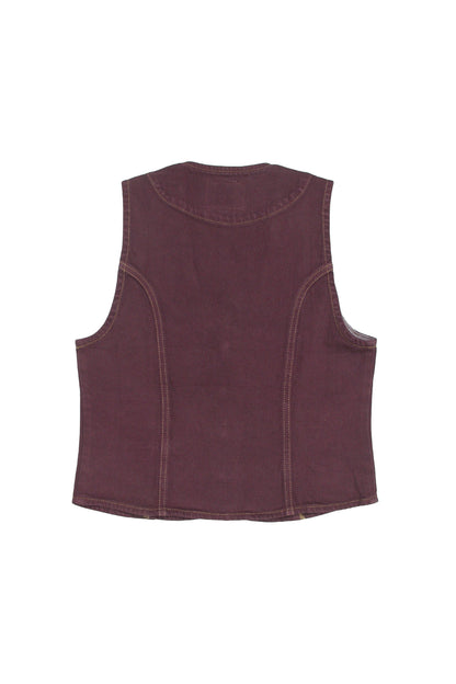Bea Style Claret Denim Vest - CLUBHAUS DENIMBWCL - 10012