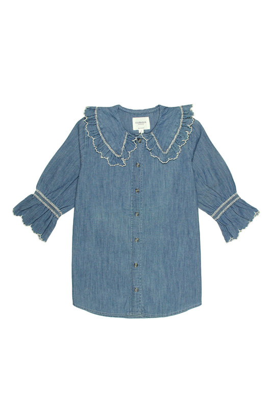 Casual Indigo Phoebe Blouse - CLUBHAUS DENIMPBIO-31002