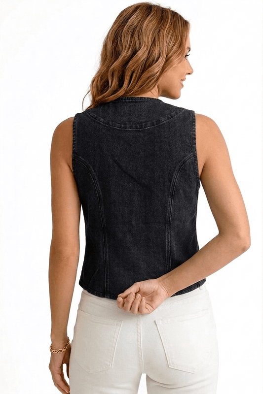 Classic Black Bea Waistcoat - CLUBHAUS DENIMBWBL-21138