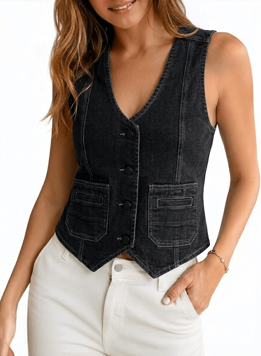 Classic Black Bea Waistcoat - CLUBHAUS DENIMBWBL-21138