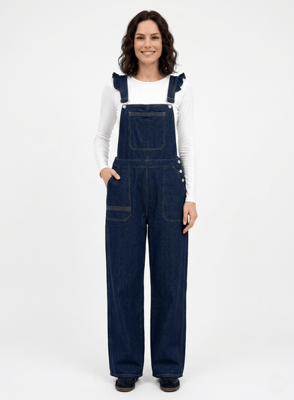 Dark Americana Elodie Frill Dungaree - CLUBHAUS DENIMEAIIV-1688