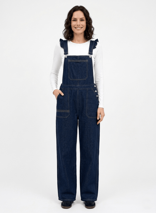 Dark Americana Elodie Frill Dungaree - CLUBHAUS DENIMEAIIV-1688