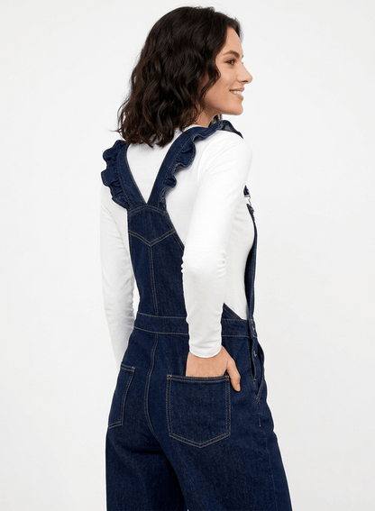 Dark Americana Elodie Frill Dungaree - CLUBHAUS DENIMEAIIV-1688