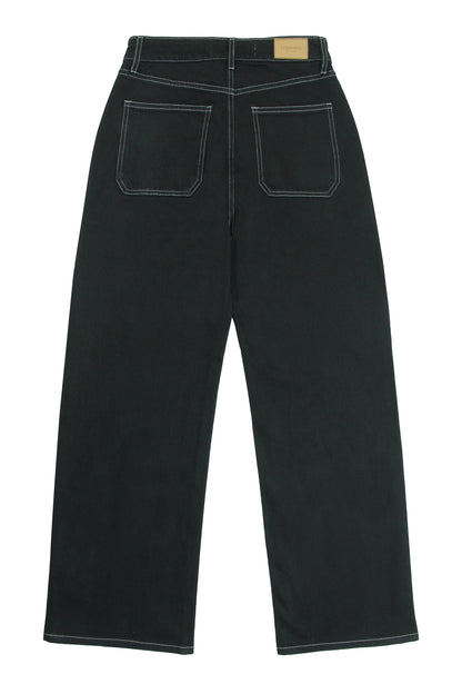 Elodie Black Ecru Thread Denim Jeans - CLUBHAUS DENIMEFBET - 11061