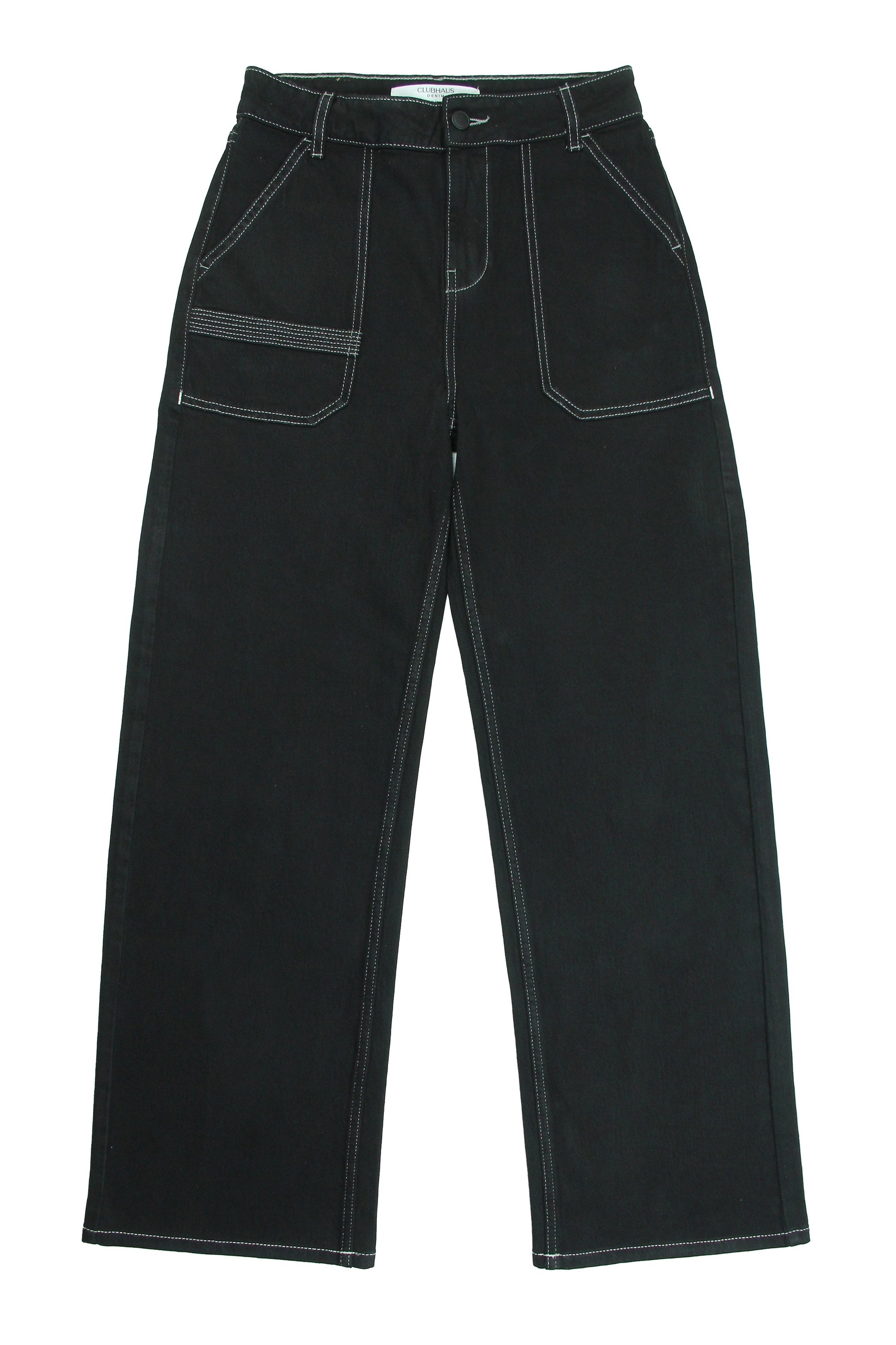Elodie Black Ecru Thread Denim Jeans - CLUBHAUS DENIMEFBET - 11061