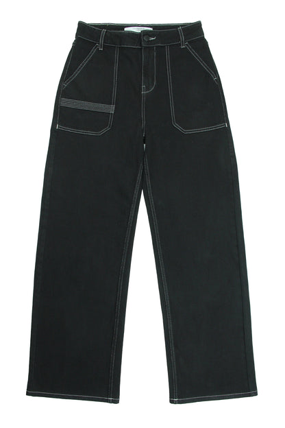 Elodie Black Ecru Thread Denim Jeans - CLUBHAUS DENIMEFBET - 11061