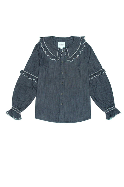Indigo Rinse Phoebe Blouse - CLUBHAUS DENIMPBIR-100289