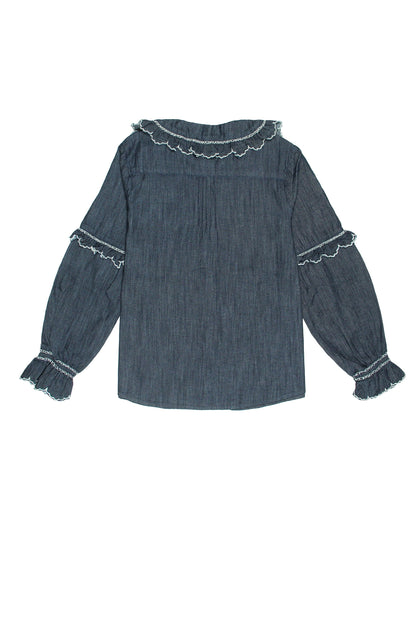Indigo Rinse Phoebe Blouse - CLUBHAUS DENIMPBIR-100289