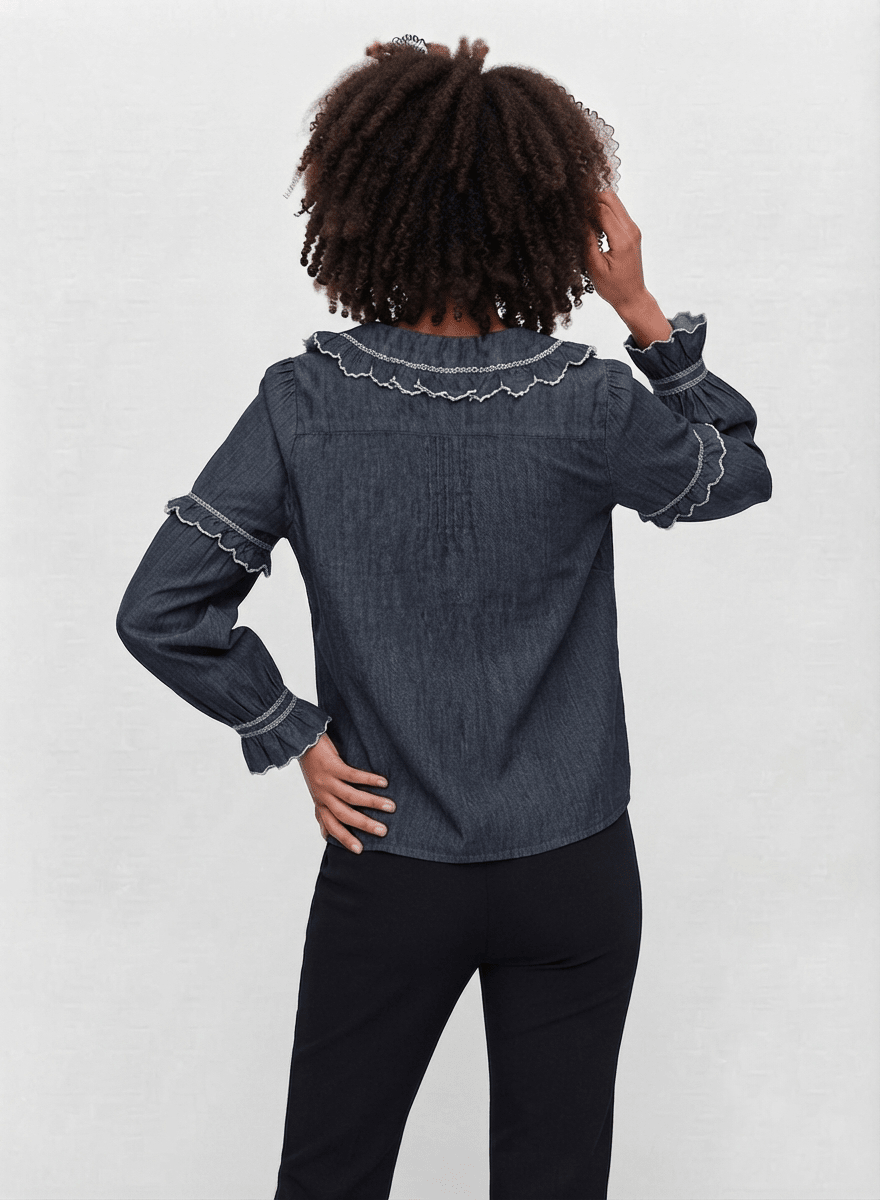 Indigo Rinse Phoebe Blouse - CLUBHAUS DENIMPBIR-100289
