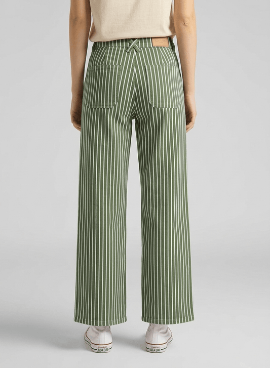 Mabel Stripe Khaki Jeans - CLUBHAUS DENIMMJPSK-01074