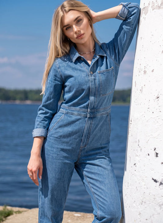 Mid Vintage Denim Jumpsuit - CLUBHAUS DENIMCLUBHAUS DENIM
