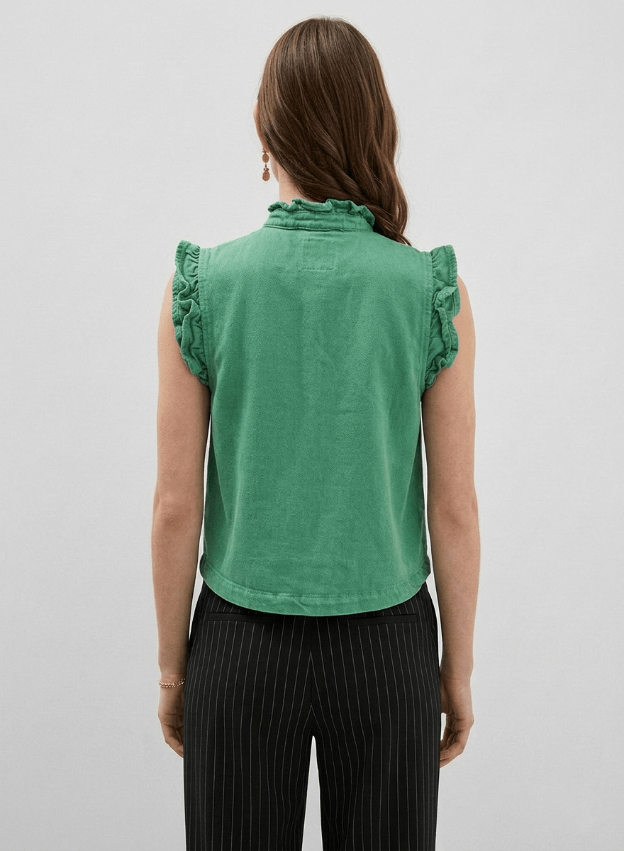 Pablo Jade Green Denim Waistcoat - CLUBHAUS DENIMPWJG-11771