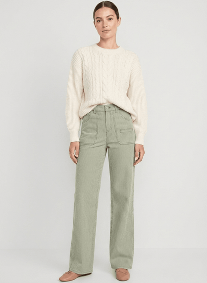 Queenie Khaki Striped Jean - CLUBHAUS DENIMQUJSK-10021
