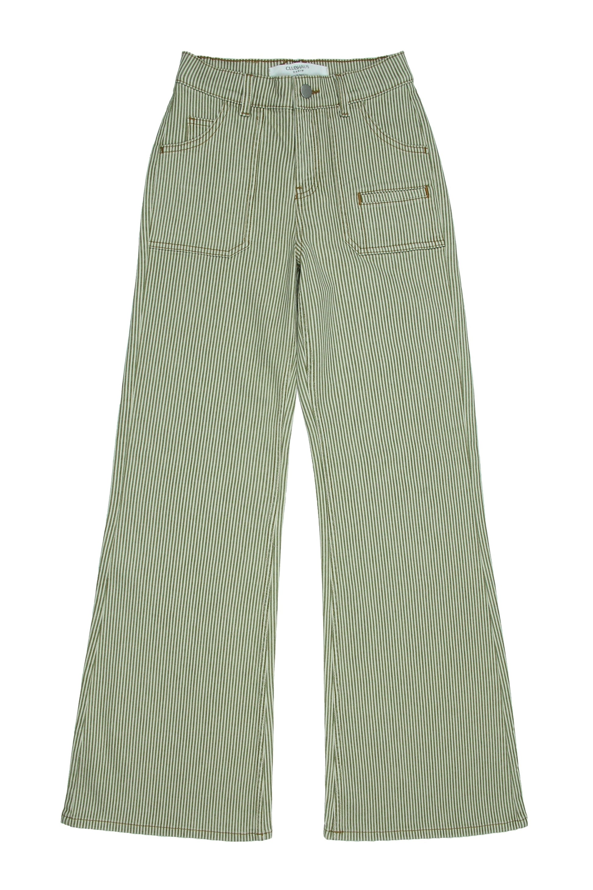 QUJSK - 10021 Queenie Khaki Stripe Jean Sleek - CLUBHAUS DENIMQUJSK - 10021