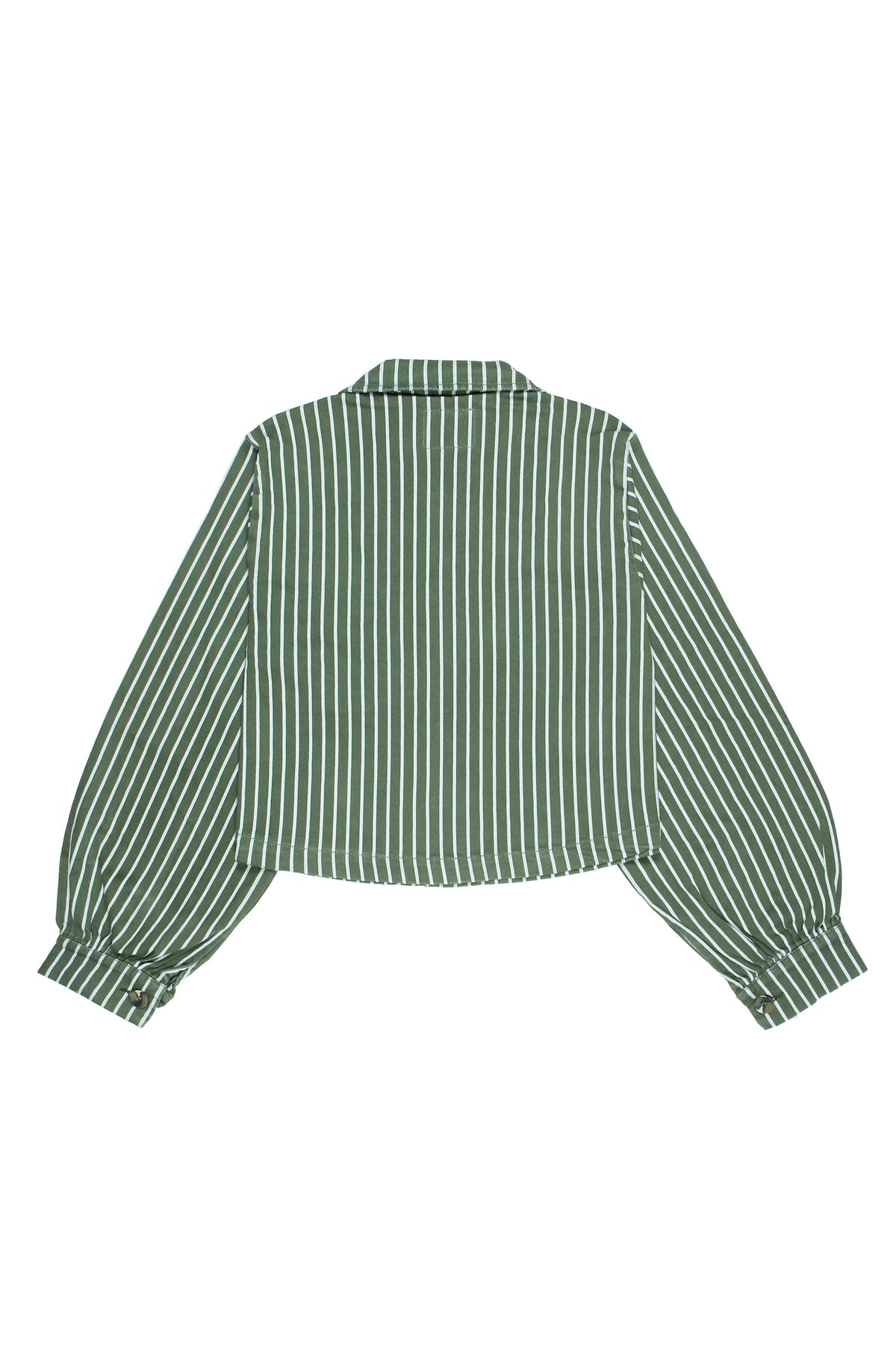 Stripe Khaki Cropped Pipa Jacket - CLUBHAUS DENIMCPJSK-41442