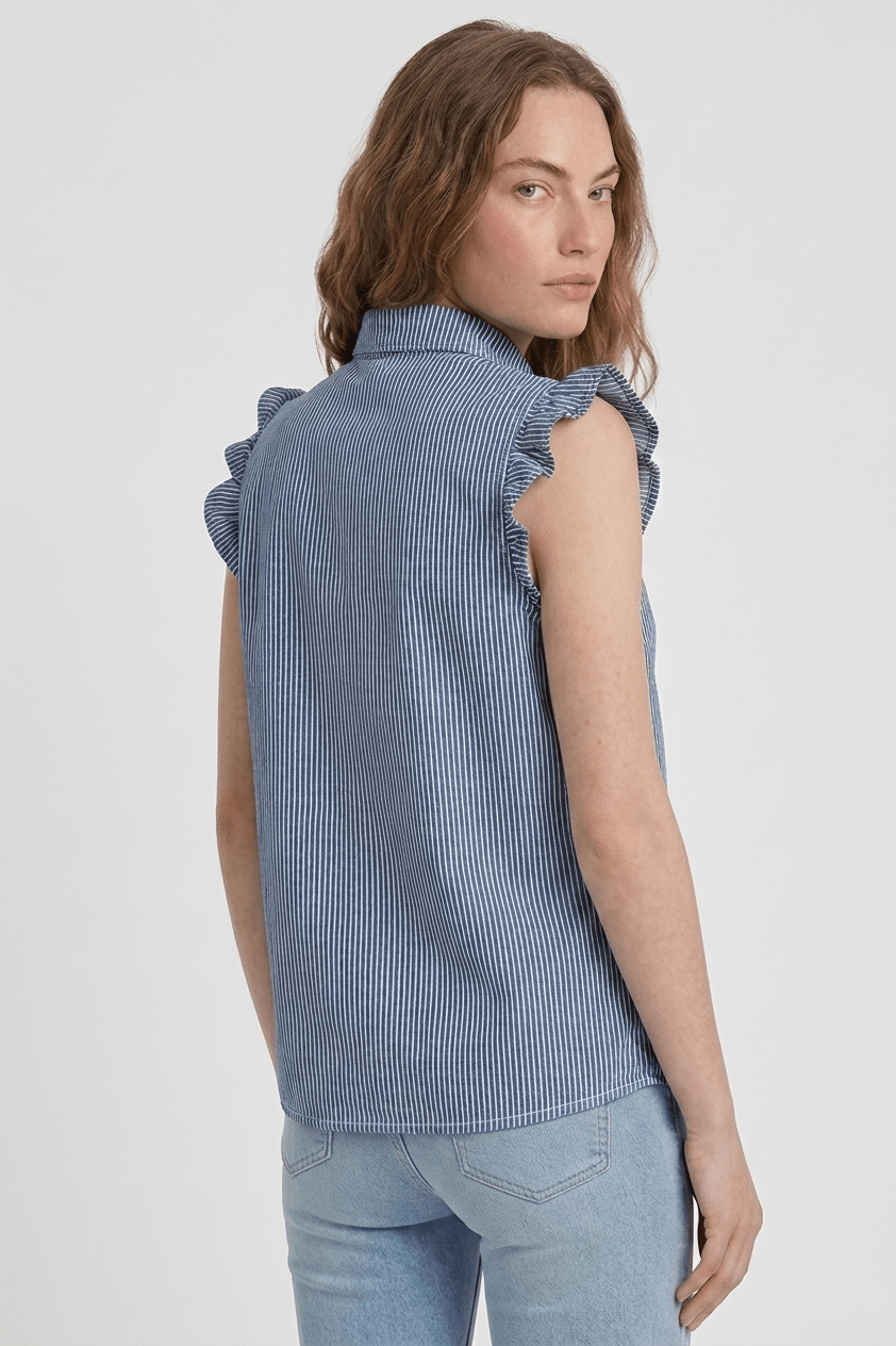 Stylish Pablo Striped Denim Vest - CLUBHAUS DENIMPWSD-11713