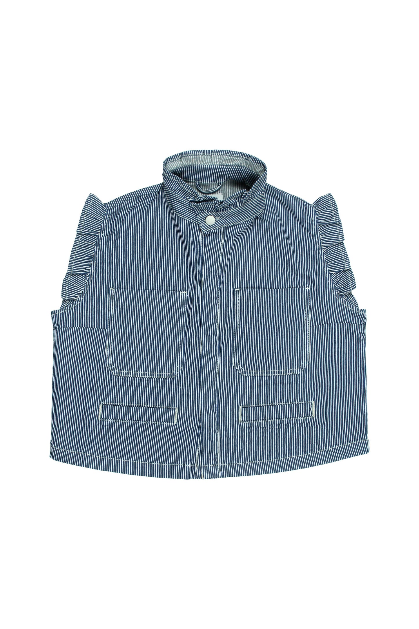 Stylish Pablo Striped Denim Vest - CLUBHAUS DENIMPWSD - 11713