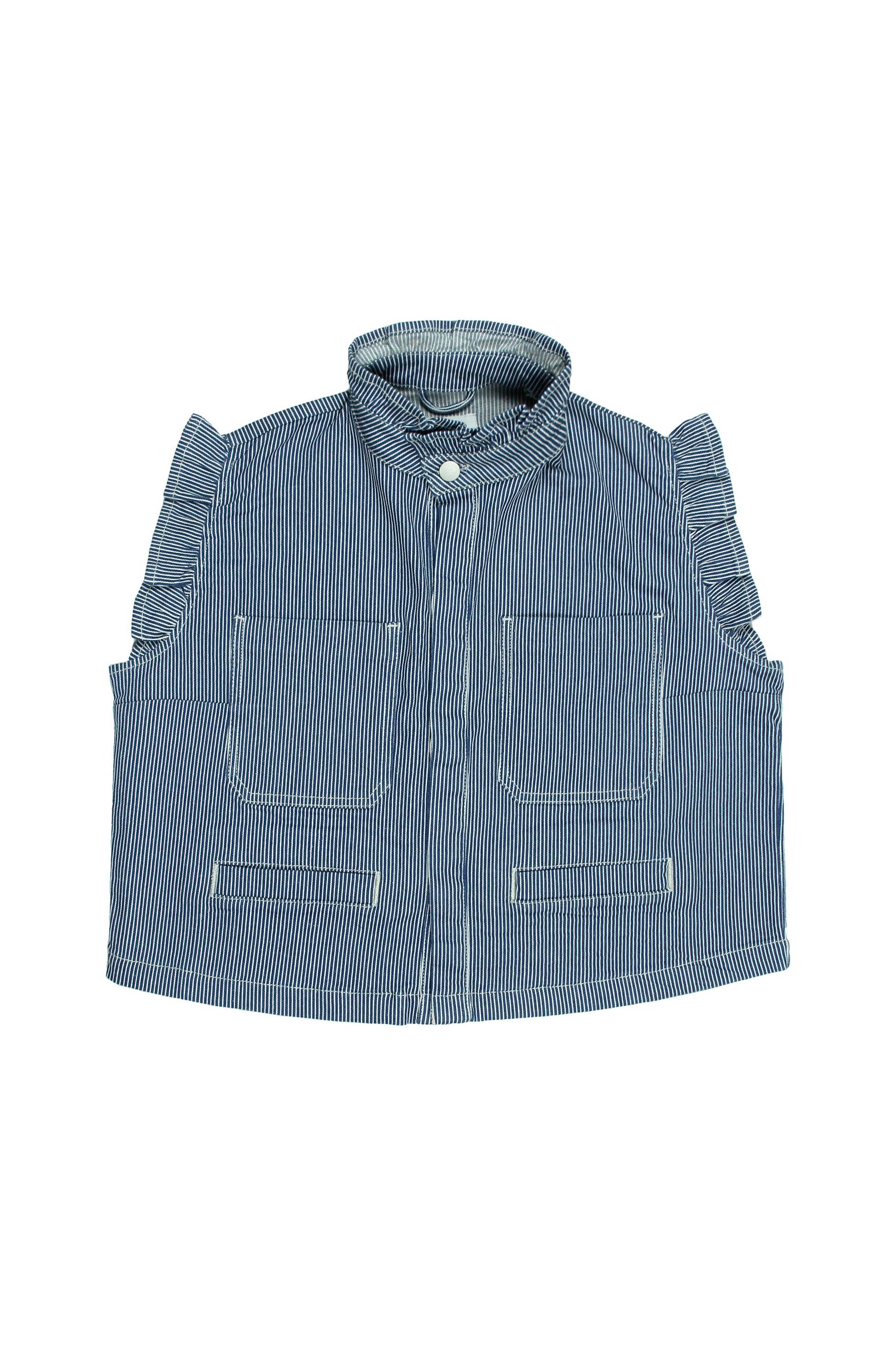 Stylish Pablo Striped Denim Vest - CLUBHAUS DENIMPWSD - 11713