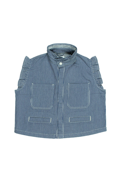 Stylish Pablo Striped Denim Vest - CLUBHAUS DENIMPWSD - 11713
