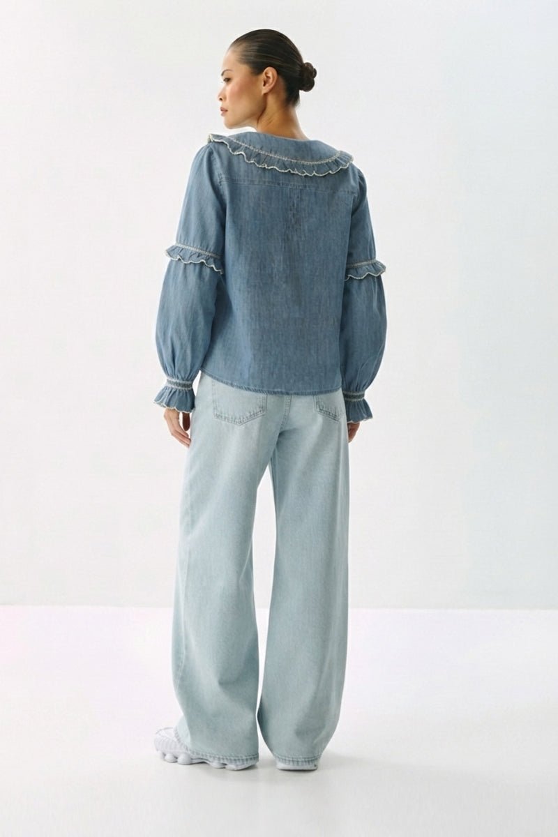 Trendy Indigo Phoebe Blouse - CLUBHAUS DENIMPBWI-31162