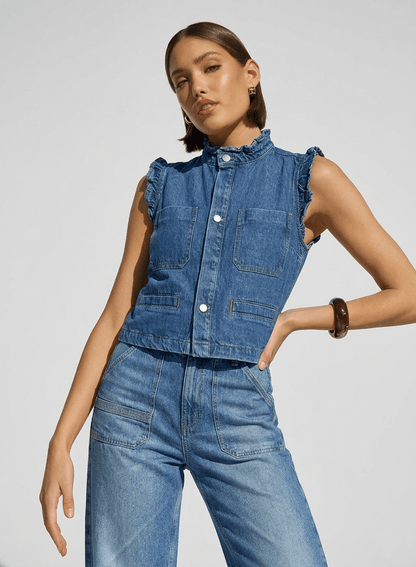 Vintage Women Denim Pablo Vest - CLUBHAUS DENIMPWVA-11942